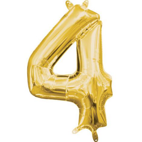 Balon folie auriu cifra 4 - poza 1