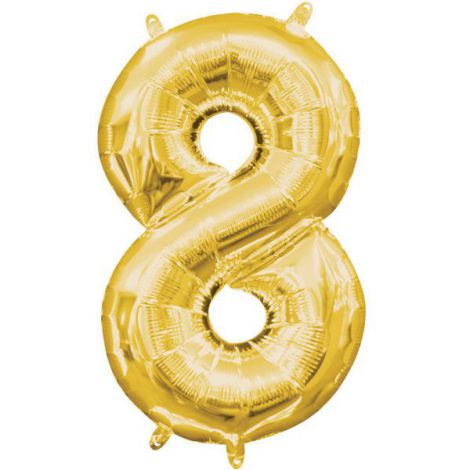 Balon folie auriu cifra 8 - poza 1
