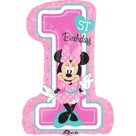 Balon folie figurina minnie cifra 1 48x71 cm - poza 1