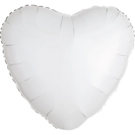 Balon folie inima alb 43 cm - poza 2