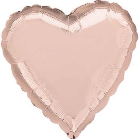 Balon folie inima rose gold 43 cm - poza 1