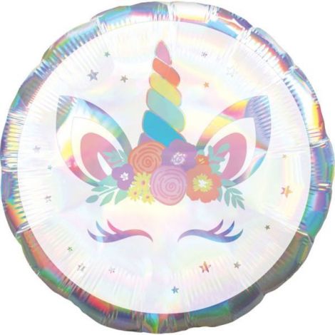 Balon folie unicorn iridescent 43 cm Amscan AM4080801 - poza 2
