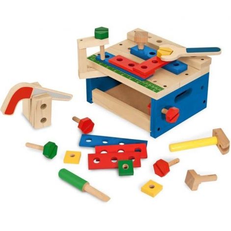 Banc de lucru din lemn de jucarie cu fierastrau si ciocan Melissa & Doug 9386 - poza 1