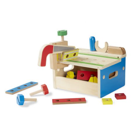 Banc de lucru din lemn de jucarie cu fierastrau si ciocan Melissa & Doug 9386 - poza 2