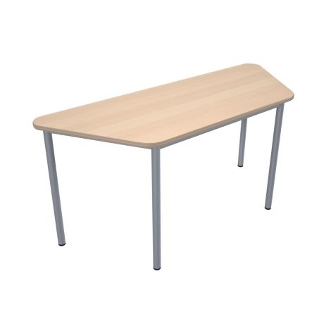 Banca scolara trapezoidala, 160 x 70 x 100 x 70 cm, mas 6, culoare fag, colturi rotunde - poza 2