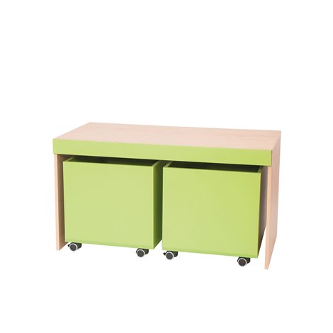 Bancuta cu 2 containere mobile, colectia Cottage, mobilier gradinita - poza 1