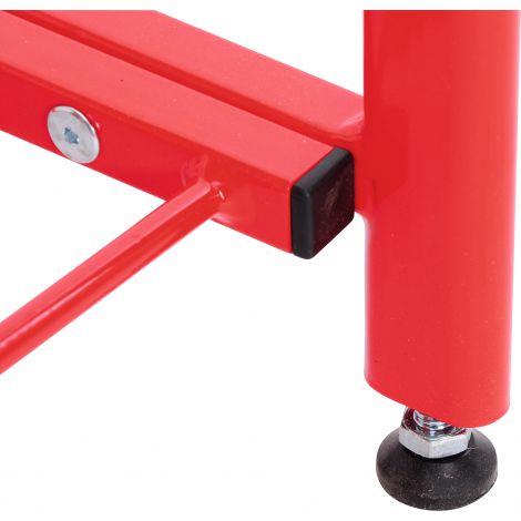 Bancuta cu picioare metalice pentru vestiar rosu - poza 3
