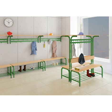 Bancuta cu picioare metalice pentru vestiar verde - poza 2