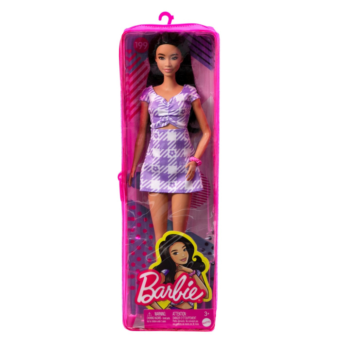 Barbie Fashionista Bruneta cu Rochie Mov