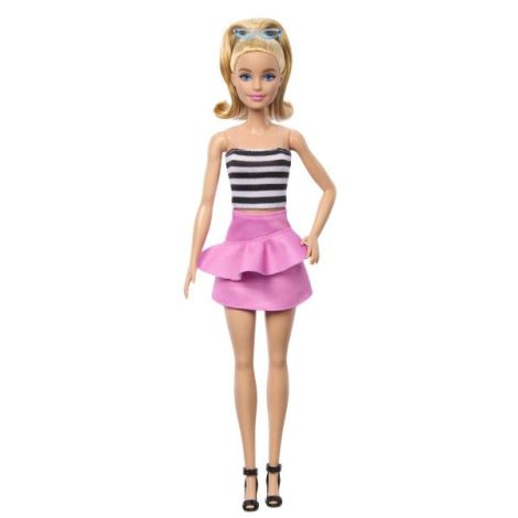 Barbie Papusa Barbie Fashionista Blonda Cu Parul Prin In Coada Si Fusta Roz - poza 2