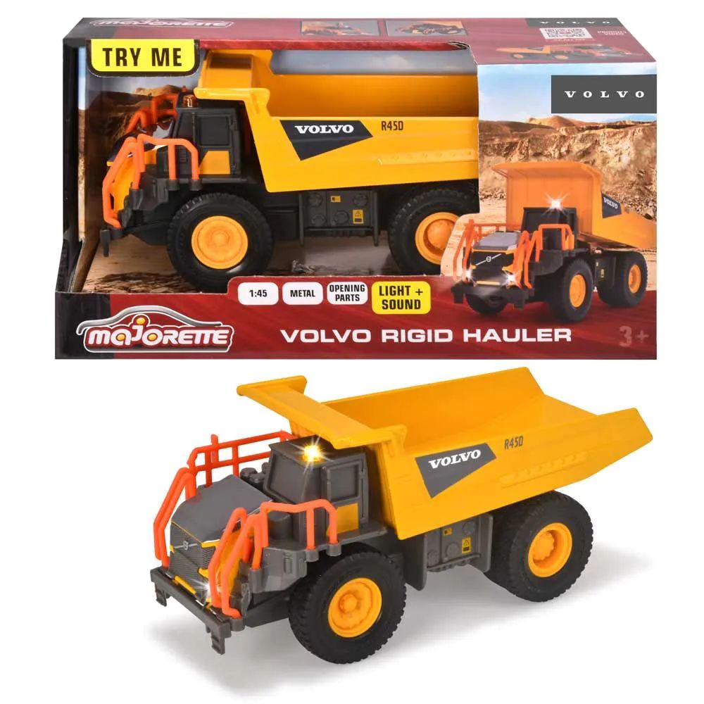Basculanta metalica Majorette Volvo Rigid Hauler cu lumini si sunete 20 cm - poza 3
