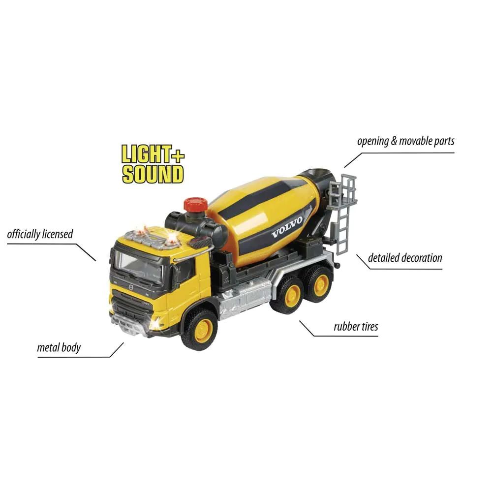 Betoniera metalica Majorette Volvo cu lumini si sunete 19 cm - poza 4