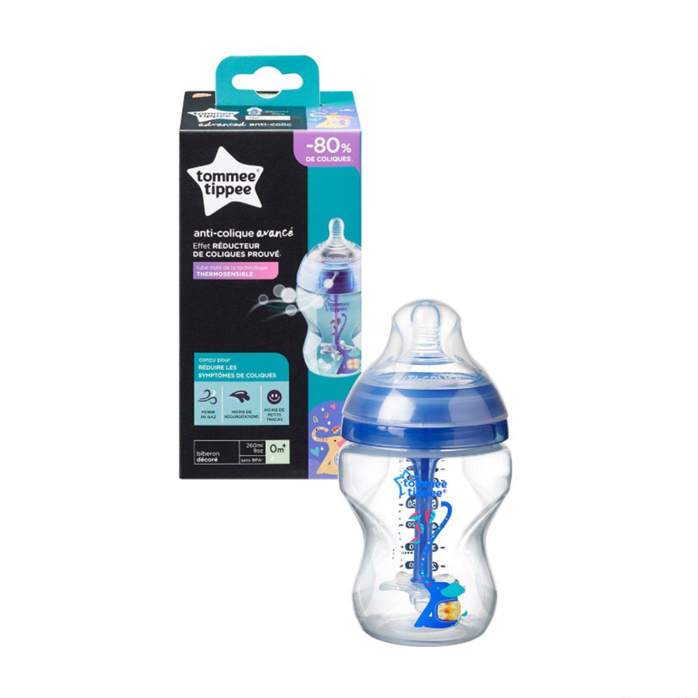 Biberon Advanced anticolici cu sistem de ventilatie Tommee Tippee 260 ml blue - poza 2