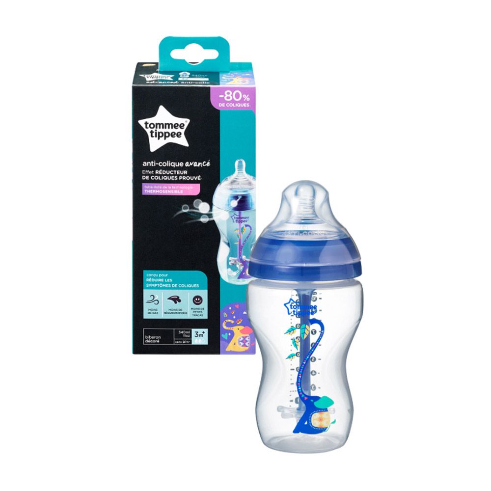 Biberon Advanced anticolici cu sistem de ventilatie Tommee Tippee 340 ml blue - poza 2
