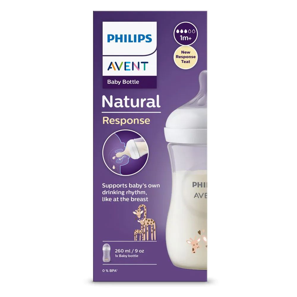 Biberon Avent Natural Response 3.0, 260 ml, girafa, o luna+ - poza 4