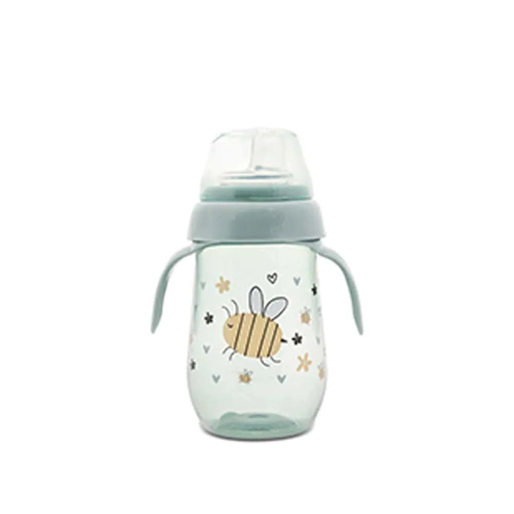 Biberon cu gat larg si manere Lorelli My Friend Iceberg Green 260 ml