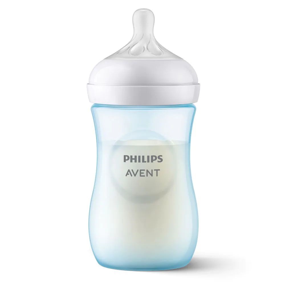 Biberon cu tetina din silicon Avent Natural Response 3.0 260 ml 1+ albastru - poza 1