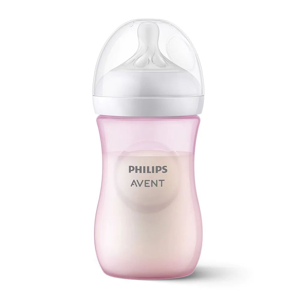 Biberon cu tetina din silicon Avent Natural Response 3.0 260 ml 1+ Roz - poza 1