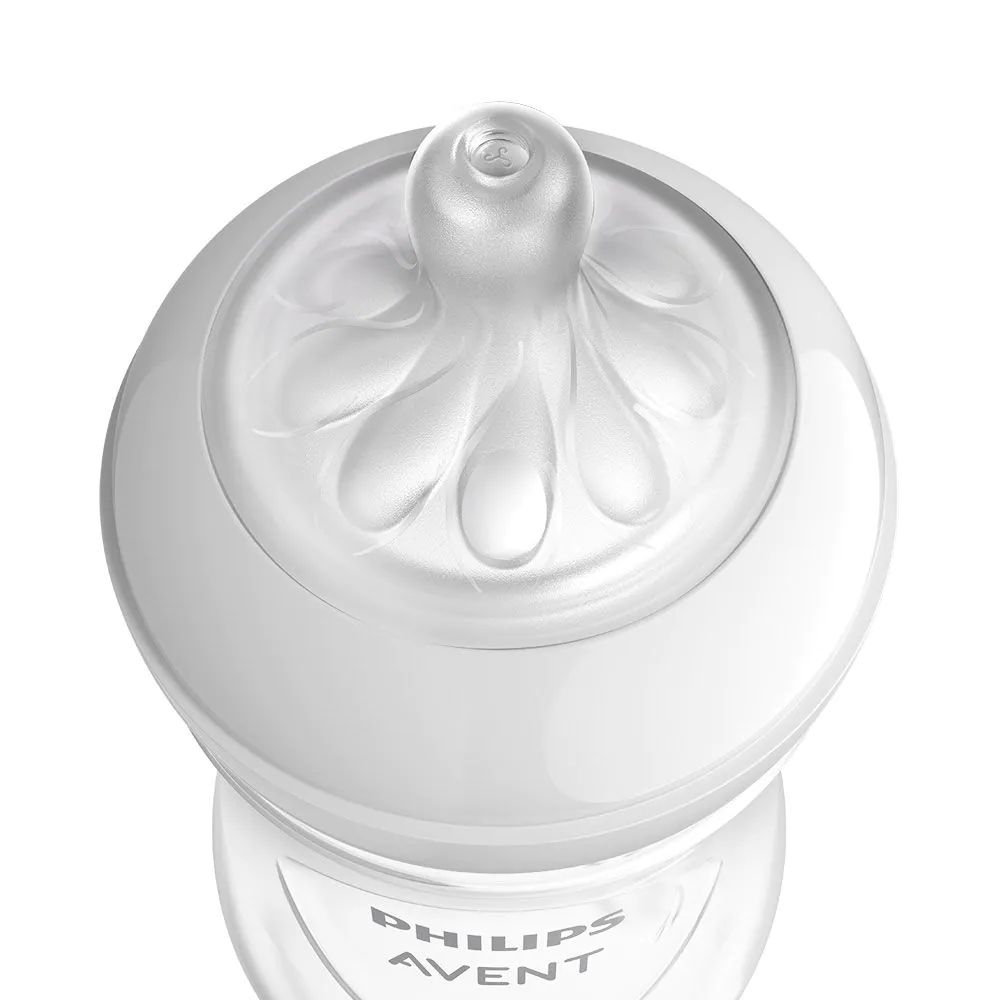 Biberon cu tetina din silicon Avent Natural Response 3.0 260 ml 1+ Roz - poza 3