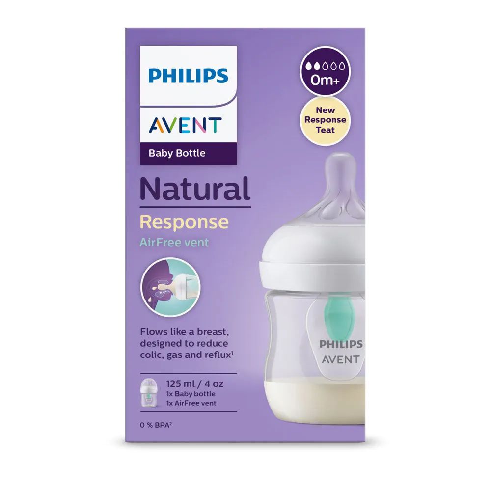 Biberon cu tetina din silicon Avent Natural Response Air Free 3.0 125 ml 0+ - poza 3