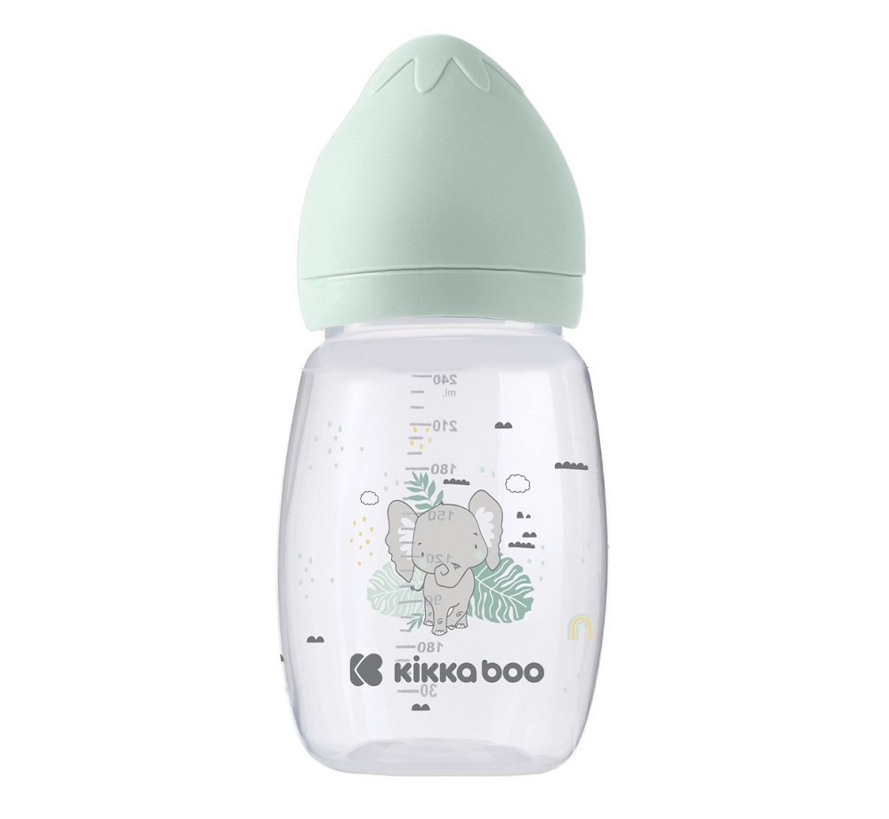 Biberon polipropilena 260 ml Silicon Kikka Boo Savanna Mint - poza 1
