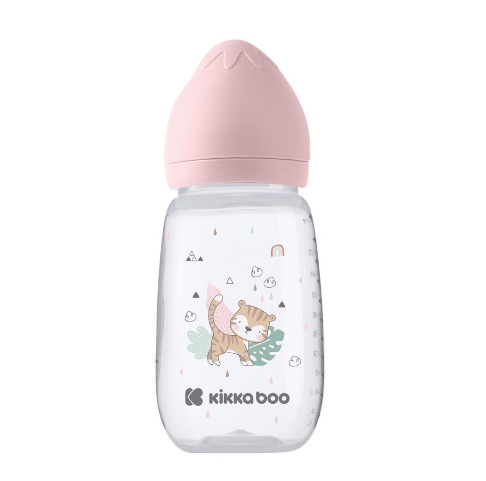 Biberon polipropilena 310 ml Silicon Kikka Boo Savanna Roz - poza 1