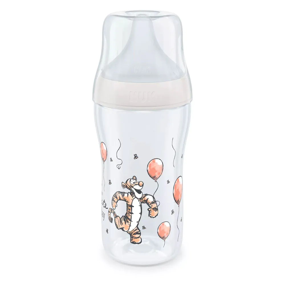 Biberon polipropilena cu tetina silicon si control de temperatura Nuk PM 260 ml 3 luni + M Disney Tiger - poza 1
