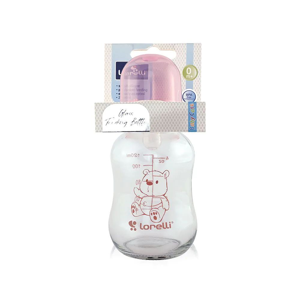 Biberon sticla cu tetina de silicon Lorelli Baby Care 120 ml 0+ Blush Pink - poza 2