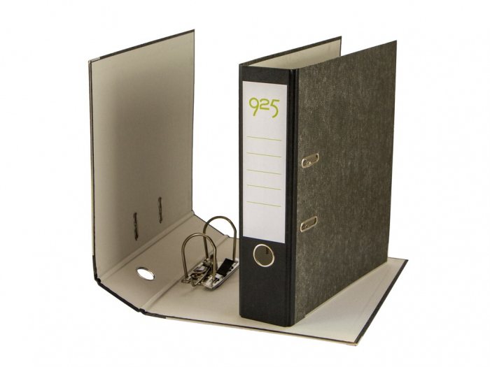 Biblioraft carton marmorat,75 mm,negru