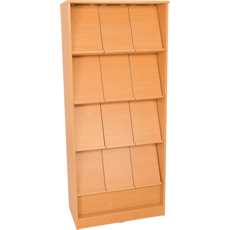 Biblioteca 185 cm culoare fag, rafturi inclinate - poza 1