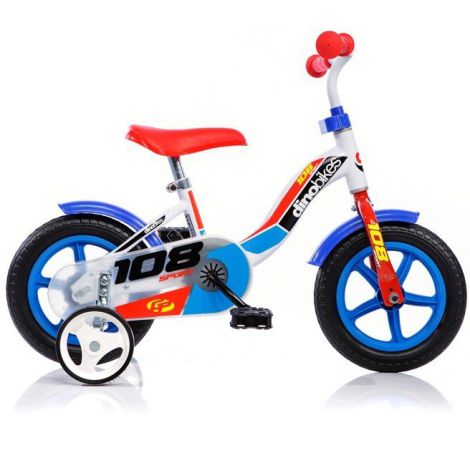 Bicicleta copii 2-3 ani, 10 inch, Pentru Roata Eva, Dino Bikes DN108FL - poza 1