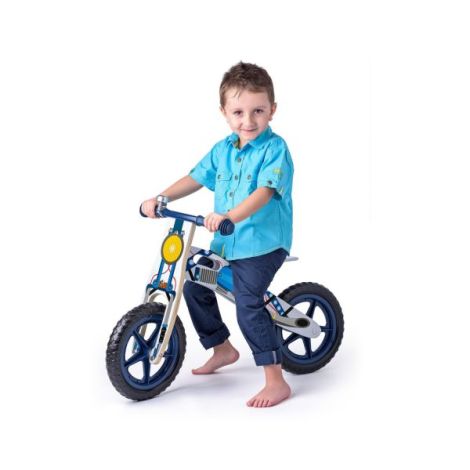 Bicicleta copii 2-5 ani, fara pedale, Albastru, Woodyland 93065 - poza 2