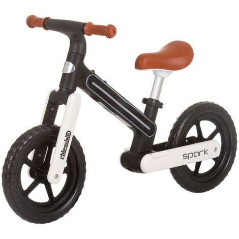 Bicicleta copii 2-5 ani, fara pedale, Spark Black White, Chipolino DIKSK02401BW - poza 1