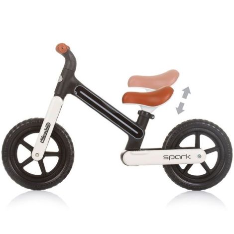 Bicicleta copii 2-5 ani, fara pedale, Spark Black White, Chipolino DIKSK02401BW - poza 3
