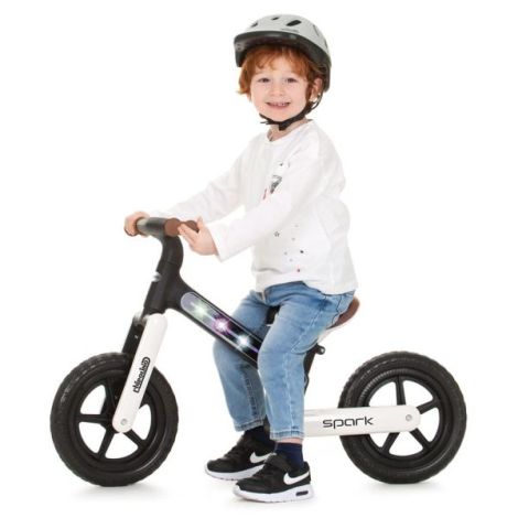 Bicicleta copii 2-5 ani, fara pedale, Spark Black White, Chipolino DIKSK02401BW - poza 4