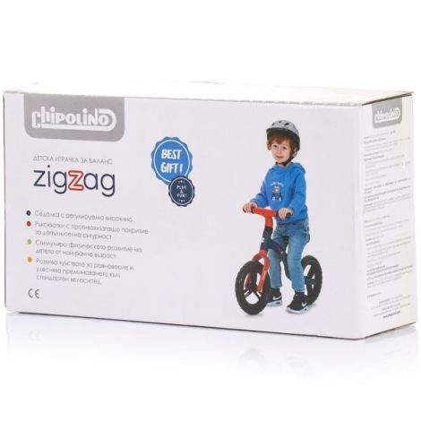 Bicicleta copii 2-5 ani, fara pedale, Zig Zag Blue Red, Chipolino DIKZZ02401BR - poza 5