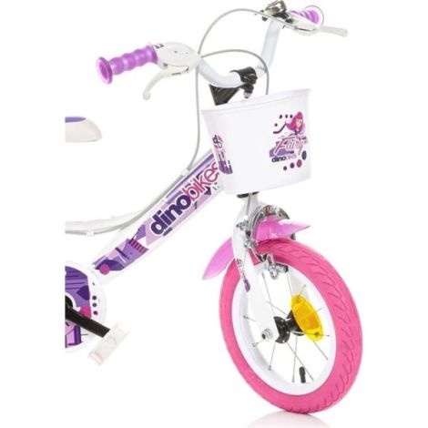 Bicicleta copii 3-5 ani, 12 inch, Fairy Alb, Dino Bikes DB124RSN05FY - poza 2