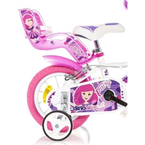 Bicicleta copii 3-5 ani, 12 inch, Fairy Alb, Dino Bikes DB124RSN05FY - poza 3