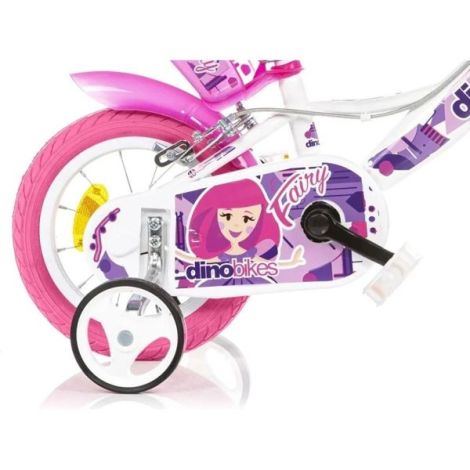 Bicicleta copii 3-5 ani, 12 inch, Fairy Alb, Dino Bikes DB124RSN05FY - poza 5