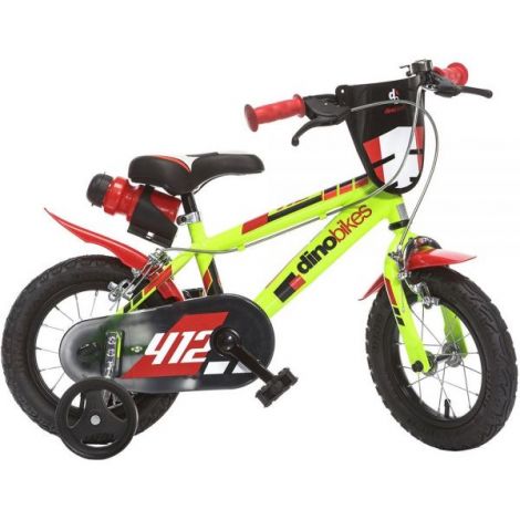 Bicicleta copii 3-5 ani, 12 inch, Galben, Dino Bikes DB412US03YE - poza 1