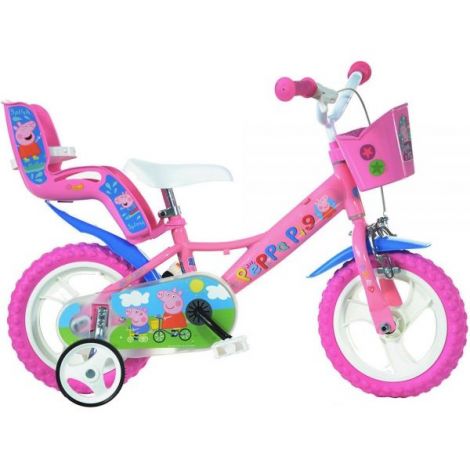 Bicicleta copii 3-5 ani, 12 inch, Peppa Pig, Dino Bikes DB124RLPGS - poza 1