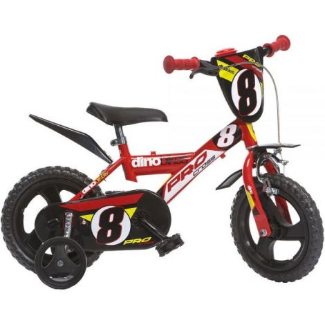 Bicicleta copii 3-5 ani, 12 inch, Pro Cross Rosu, Dino Bikes DB123GLN06RE - poza 1