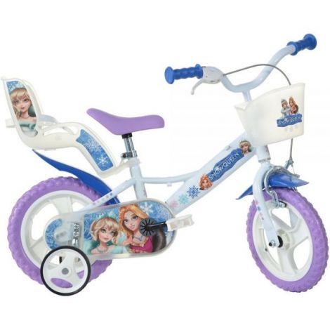 Bicicleta copii 3-5 ani, 12 inch, Snow Queen, Dino Bikes DB124RLSQ - poza 1