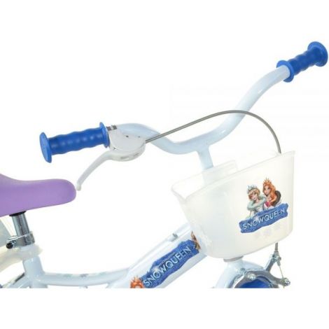 Bicicleta copii 3-5 ani, 12 inch, Snow Queen, Dino Bikes DB124RLSQ - poza 2
