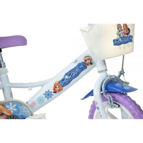Bicicleta copii 3-5 ani, 12 inch, Snow Queen, Dino Bikes DB124RLSQ - poza 3