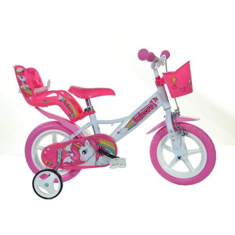 Bicicleta copii 3-5 ani, 12 inch, Unicorn, Dino Bikes 124RLUN - poza 1