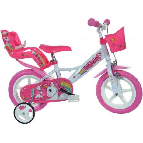 Bicicleta copii 3-5 ani, 12 inch, Unicorn, Dino Bikes DB124RLUN - poza 1