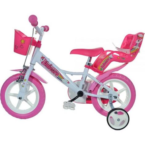 Bicicleta copii 3-5 ani, 12 inch, Unicorn, Dino Bikes DB124RLUN - poza 3