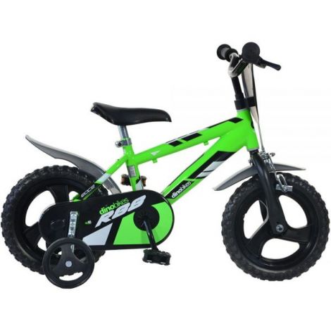 Bicicleta copii 3-5 ani, 12 inch, Verde, Dino Bikes DB412ULR88GR - poza 1