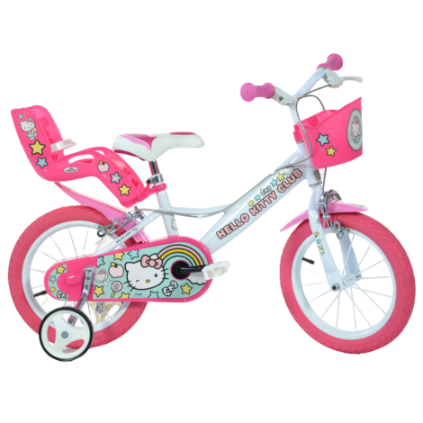 Bicicleta copii 3-5 ani, 14 inch, Fete Ani Hello Kitty, Dino Bikes DB144RHK2 - poza 1